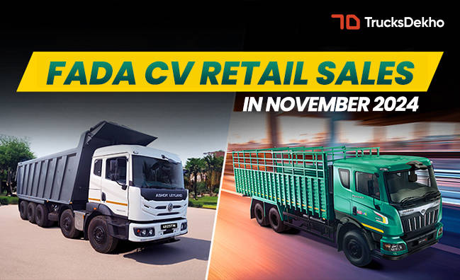 Fada Cv Retail Sales In November Trucks Cardekho Com